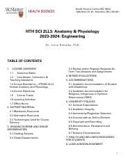 HTHSCI 2LL3 Winter 2024 Syllabus Pdf Health Science Centre HSC 4H24