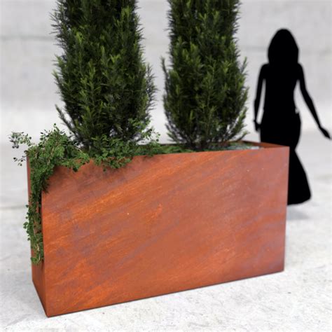 Bac Corten Plantes Et Jardini Re Rectangulaire Sur Mesure Agtrema