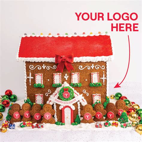 Corporate Logo Gingerbread Mansion Gift Delivery