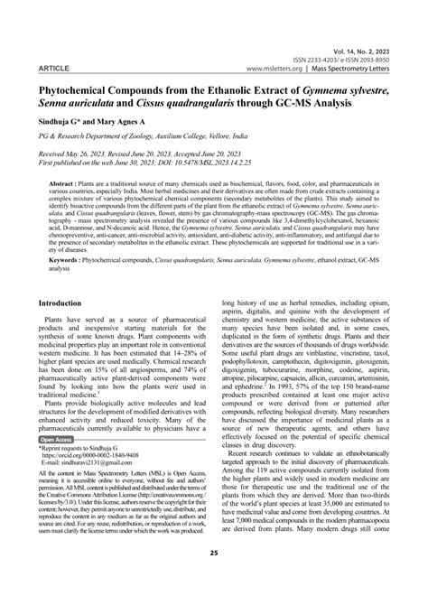 Pdf Phytochemical Compounds From The Ethanolic Extract Of Gymnema