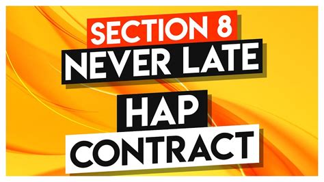 Section 8 Hap Contract Housing Voucher Program Section 8 Never Late