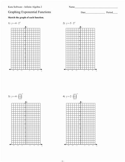 Graphing Exponential Functions Practice Worksheet