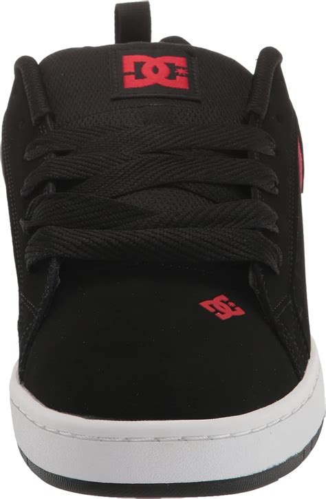 DC Mens Court Graffik Casual Low Top Skate Shoe Sneaker Black Red