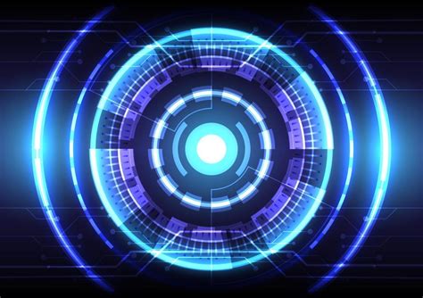 Blue Light Effect Abstract Hi Tech Background Futuristic Interface