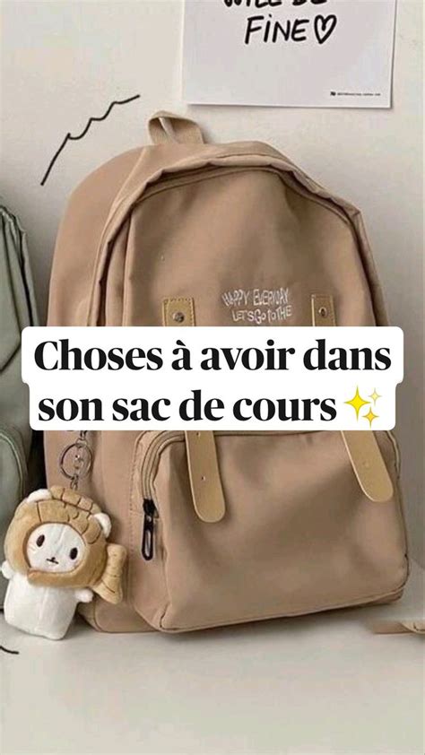 Choses à avoir dans son sac de cours Astuces pour le collège Astuces