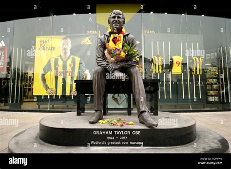 The Graham Taylor statue outside the ground before the Premier League ...