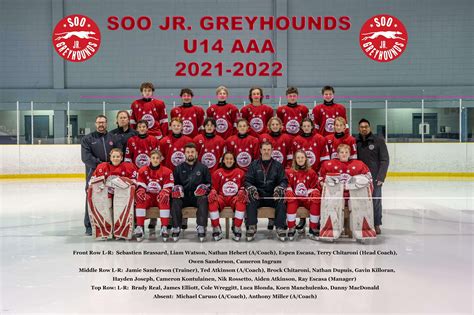 2021 2022 U15 U14 Aaa Jr Greyhounds Chitaroni Roster Sault