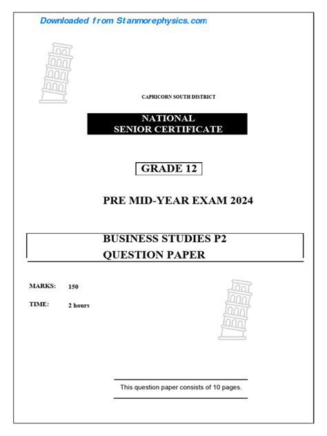 Lp Business Studies Grade 12 June 2024 P2 And Memo Pdf Leadership