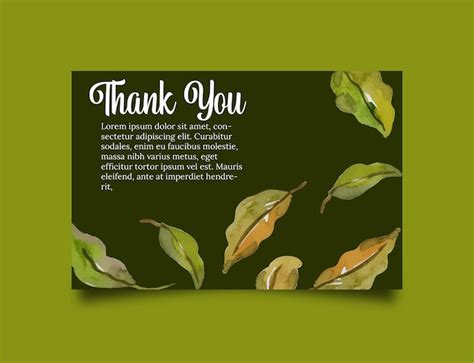 Premium Vector | Watercolor thank you card template