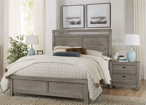 Vaughan Bassett Touche 2pc Panel Bedroom Set In Arctic Grey