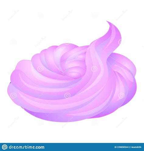 Pink Meringue Icon Cartoon Vector Cake Whip Stock Vector