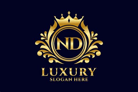 Initial Nd Letter Royal Luxury Logo Template In Vector Art For