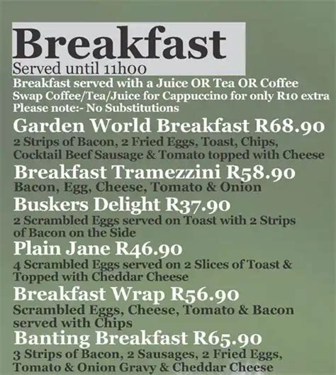 Tea Garden Menu Menu For Tea Garden Muldersdrift West Rand Zomato Sa