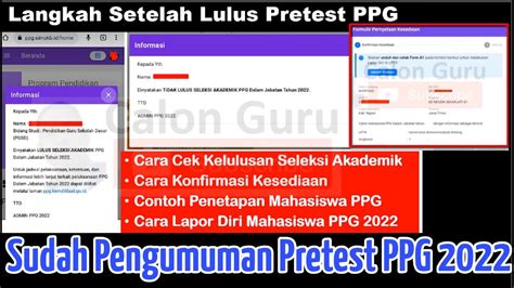 Resmi Pengumuman Hasil Seleksi Akademik Ppg Dan Langkah Setelah