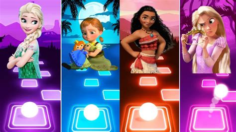 Frozen Anna Vs Baby Anna Vs Moana Vs Tangled I See The Light Tiles