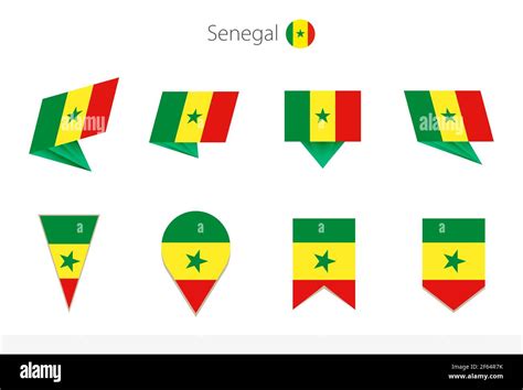 Senegal National Flag Collection Eight Versions Of Senegal Vector