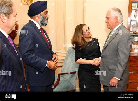 U S Secretary Of State Rex W Tillerson Greets Canadian Foreign