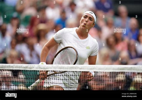 Ons Jabeur Celebrates Victory Over Petra Kvitova On Day Eight Of The