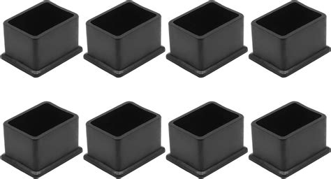 Bonsicoky Pcs Rectangle Rubber Furniture Leg Caps X Black