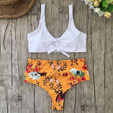 2019 Summer Tie Sexy Bikini Set Swimwear Women Swimsuit Female Bathing