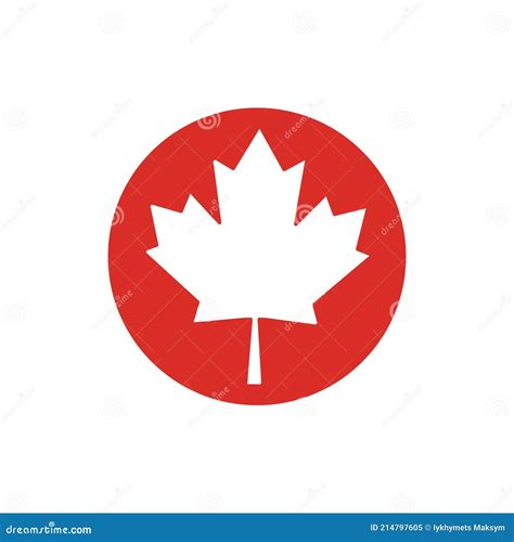 Canada Flag Circle Shape on White Background Vector Icon Illustration ...