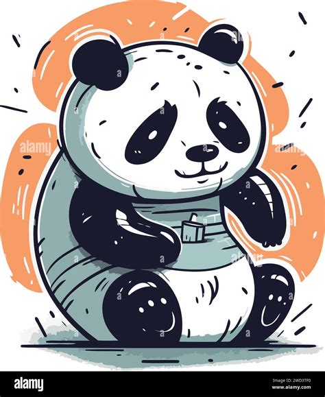 Cute Cartoon Panda Bear Vector Illustration Of A Panda Bear Stock Vector Image And Art Alamy