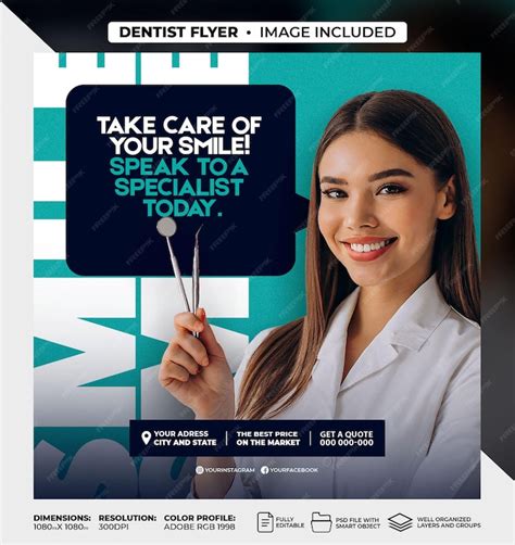 Premium Psd Professional Dental Clinic Instagram Post Template