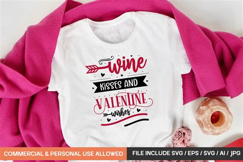 Wine Kisses And Valentine Wishes Svg Graphic By Gatewaydesign