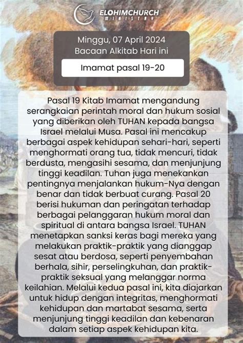 Baca Alkitab Minggu 07 April 2024 Elohim Ministry