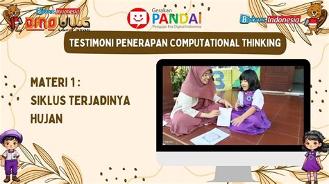 Testimoni Anak Penerapan CT Di KB TK Laboratorium UM Materi 1 Oleh