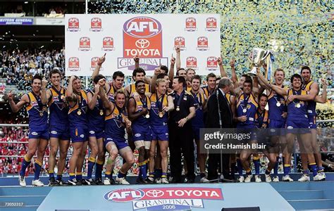 The Eagles Celebrate With The Trophy After The Afl Grand Final Match