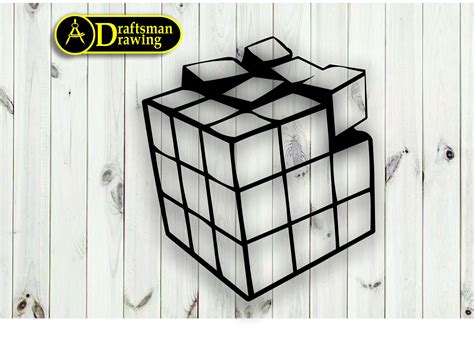 Rubik's Cube Wall Art Decor Vector Drawing File for Laser - Etsy