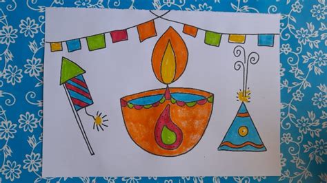 Happy Diwali Festival Diya Drawing India 🇮🇳 Drawing Youtube