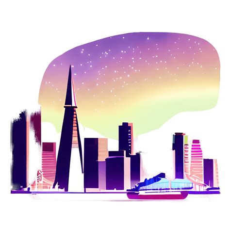 San Francisco Realistic Northern Lights Background Graphic Creative