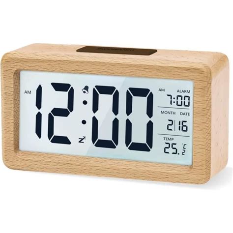 R Veil Num Rique En Bois R Veil Led Horloge Digitale Sans Tic Tac Avec