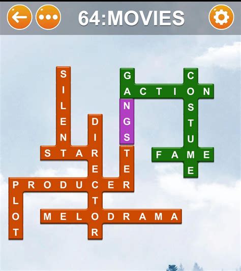 Word Cross Jigsaw Level 64 Movies Answers Qunb