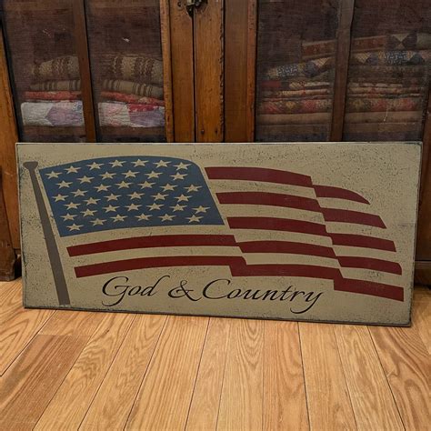 GOD & COUNTRY WOOD SIGN | THE 13TH COLONY