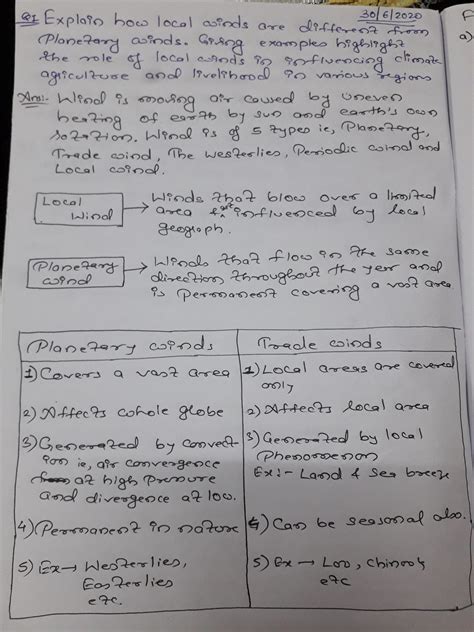 Explain how local winds are different from planetary winds. Giving ...