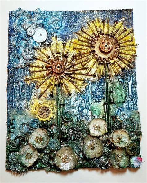 sunflower mixed media canvas  time  create