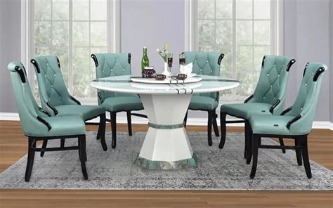 Royaloak Rome Italian Round Marble Dining Set 6S 6 Seater At Best