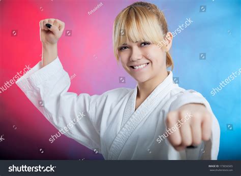 Karate Girl Black Belt Posing Stock Photo 173656565 Shutterstock