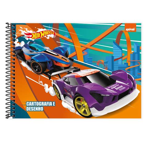 Caderno Desenho Cartografia Capa Dura Folhas Hot Wheels Shopee Brasil