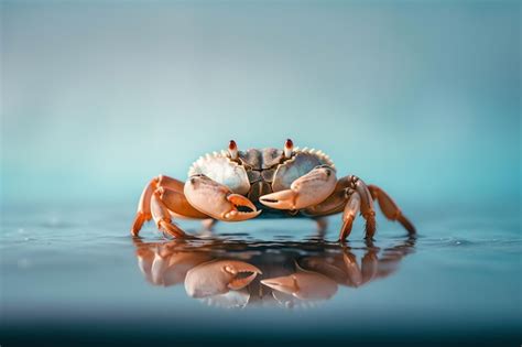 Premium Photo A Crab With Big Eyes Is Standing In Water