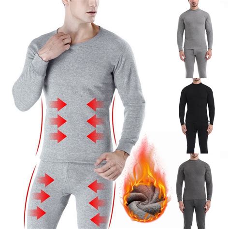 Thermal Underwear Men Winter Long Johns Sets Fleece Keep Warm Seamless Underwears Shopee Singapore