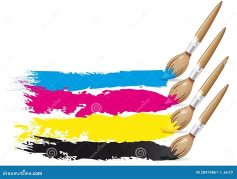 Cmyk Design Brushes And Paint Cartoon Vector Cartoondealer