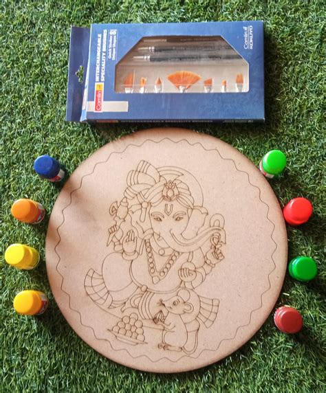 Lord Vinayagar Painting Board | MDF Wooden Board With Lord Ganesh ...