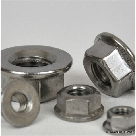 M5 X 0 8mm Flange Plain Hex Nut Metric A2 Stainless Steel