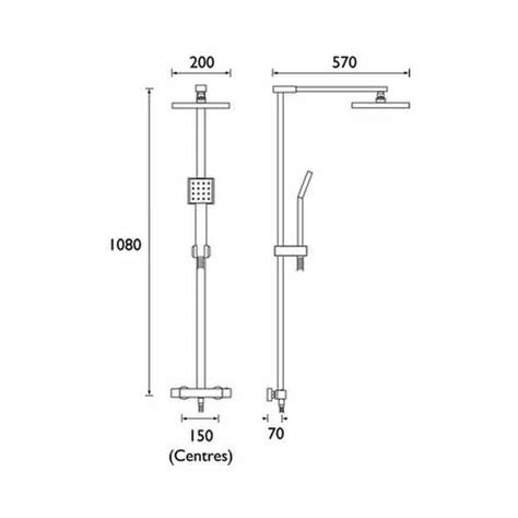 Bristan Quadrato Thermostatic Surface Mounted Shower Valve With Diverter