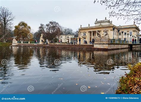 Lazienki Palace or Palace on the Water in Royal Baths Park. Warsaw ...