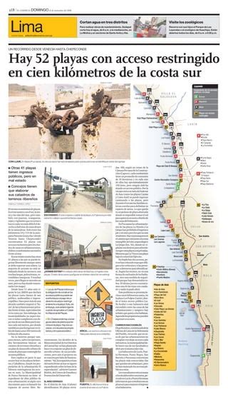 Accesos cerrados en 100 kilómetros de playas del sur de Lima Informe